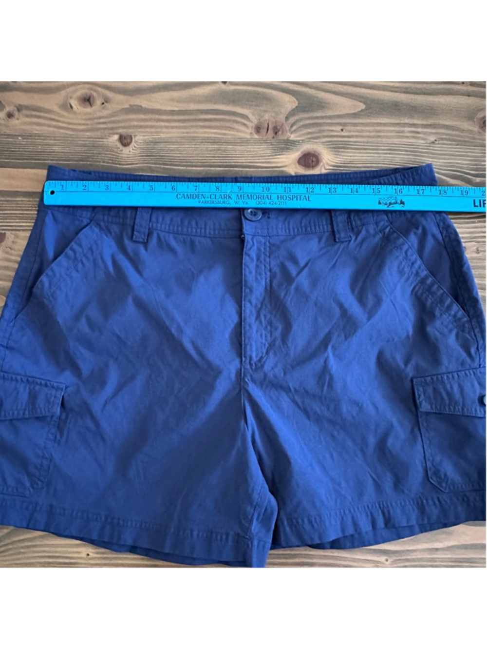Eddie Bauer Cargo Shorts Womens 16 Blue Hiking Outdoor Stretch - Picture 6 of 7